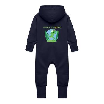 Folgen Sie der gelben Schwanzkröte - Baby Bio Sweat Overall mit Kapuze - Navy - Hinten