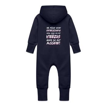Gut aussehen mit Vierzig! - Baby Bio Sweat Overall mit Kapuze - Navy - Hinten