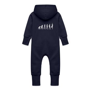 Die menschliche Evolution - TANZEN - Baby Bio Sweat Overall mit Kapuze - Navy - Hinten