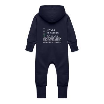 Menschenleben retten - Baby Bio Sweat Overall mit Kapuze - Navy - Hinten