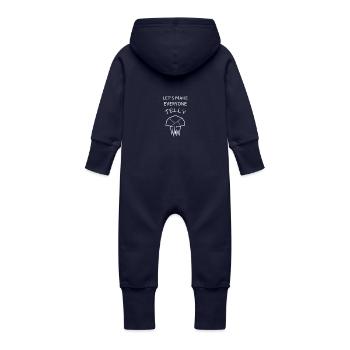 Eifersucht Witzig Origami - Baby Bio Sweat Overall mit Kapuze - Navy - Hinten