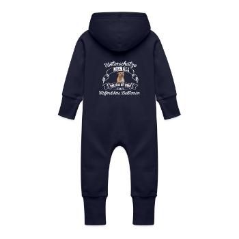 Staffordshire Bullterrier - Baby Bio Sweat Overall mit Kapuze - Navy - Hinten