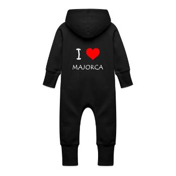 I Love Majorca - Baby Bio Sweat Overall mit Kapuze - Vanille-Milchshake - Hinten
