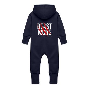 Beast Mode - Baby Bio Sweat Overall mit Kapuze - Navy - Hinten