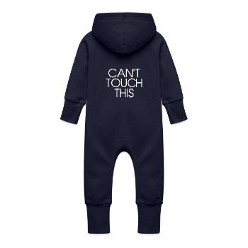 Nicht Berühren coole Sprüche - Baby Bio Sweat Overall mit Kapuze - Navy - Hinten