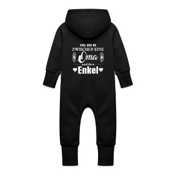 Oma Enkel - Baby Bio Sweat Overall mit Kapuze - Vanille-Milchshake - Hinten