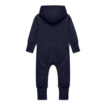 frérot - Grenouillère à capuche bio en molleton Bébé - marine - Dos