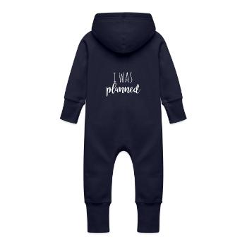 i était prévu - blanc - Conception Twins - Grenouillère à capuche bio en molleton Bébé - marine - Dos