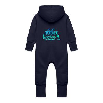 ALOHA STRäNDE - Baby Bio Sweat Overall mit Kapuze - Navy - Hinten