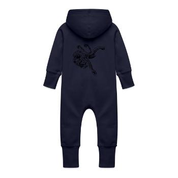 Pieuvre pieuvre pieuvre - Grenouillère à capuche bio en molleton Bébé - marine - Dos