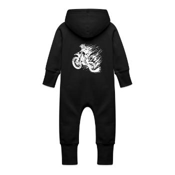 Enduro motocross with mud and mud - Baby Organic Sweat Overalls With Hood - vanilla - Back