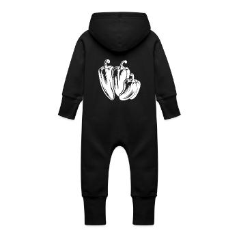 Trois Poivres Simple Végétal Design - Grenouillère à capuche bio en molleton Bébé - vanille - Dos