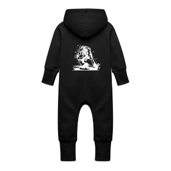 Yoga woman in deep concentration exercise - Baby Organic Sweat Overalls With Hood - vanilla - Back