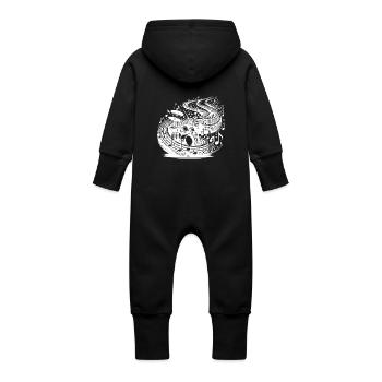 I don't play drums – I do magic - Baby Organic Sweat Overalls With Hood - vanilla - Back