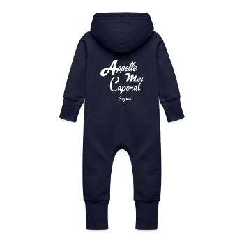 APPELLE MOI CAPORAL B01 - Grenouillère à capuche bio en molleton Bébé - marine - Dos