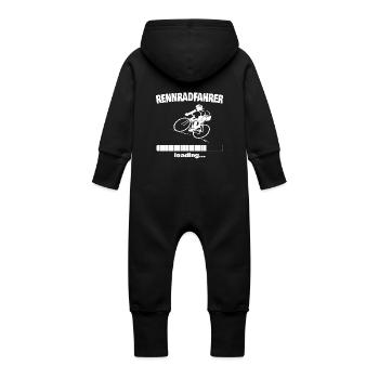 Rennradfahrer loading... Baby Motiv - Baby Bio Sweat Overall mit Kapuze - Vanille-Milchshake - Hinten