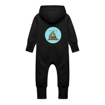 Delicious food - Baby Organic Sweat Overalls With Hood - vanilla - Back