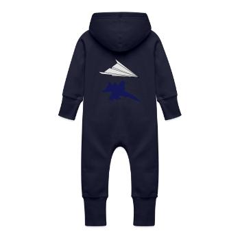 Papierflieger - Baby Bio Sweat Overall mit Kapuze - Navy - Hinten