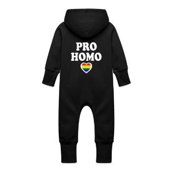 Pro homo - Grenouillère à capuche bio en molleton Bébé - vanille - Dos