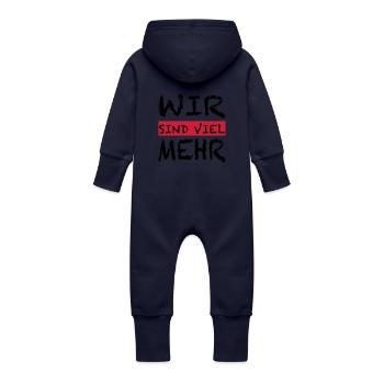 WIR SIND VIEL MEHR - Baby Bio Sweat Overall mit Kapuze - Navy - Hinten