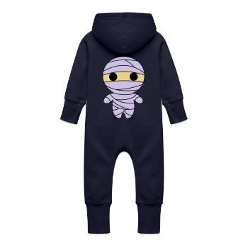 Mumie - Baby Bio Sweat Overall mit Kapuze - Navy - Hinten