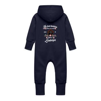Leonberger - Baby Bio Sweat Overall mit Kapuze - Navy - Hinten
