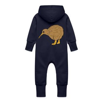 Kiwi - Baby Bio Sweat Overall mit Kapuze - Navy - Hinten
