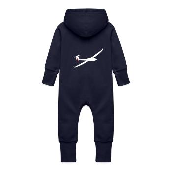 Herzschlag Segelflugzeug - Baby Bio Sweat Overall mit Kapuze - Navy - Hinten