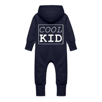 Cool Kid - Baby Bio Sweat Overall mit Kapuze - Navy - Hinten