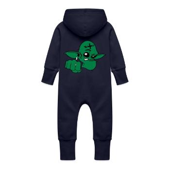 Troll - Grenouillère à capuche bio en molleton Bébé - marine - Dos