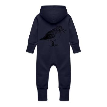 Coureur de la rivière Oiseau - Grenouillère à capuche bio en molleton Bébé - marine - Dos