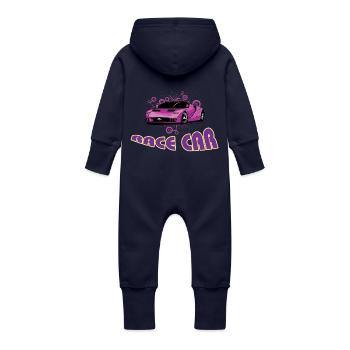 Rennauto - Baby Bio Sweat Overall mit Kapuze - Navy - Hinten