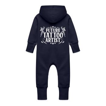 AVENIR tatoueur - Grenouillère à capuche bio en molleton Bébé - marine - Dos