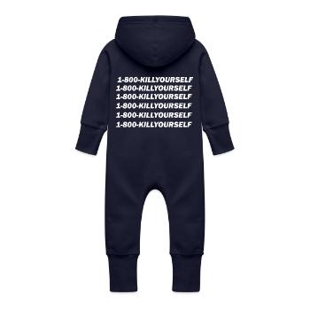 vous 1-800-tuer - Grenouillère à capuche bio en molleton Bébé - marine - Dos