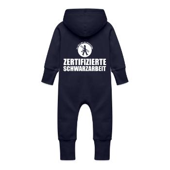Zertifizierte Schwarzarbeit - Baby Bio Sweat Overall mit Kapuze - Navy - Hinten