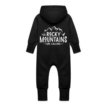 Rocky Mountains Calling - Baby Bio Sweat Overall mit Kapuze - Vanille-Milchshake - Hinten