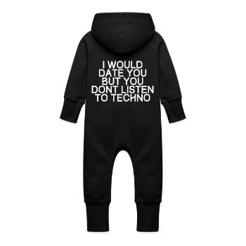 I would date you, but you dont listen to techno - Baby Bio Sweat Overall mit Kapuze - Vanille-Milchshake - Hinten