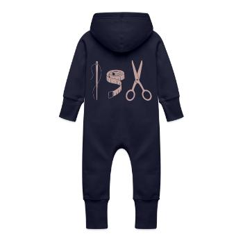 Cosplay Tools - Baby Organic Sweat Overalls With Hood - navy - Back