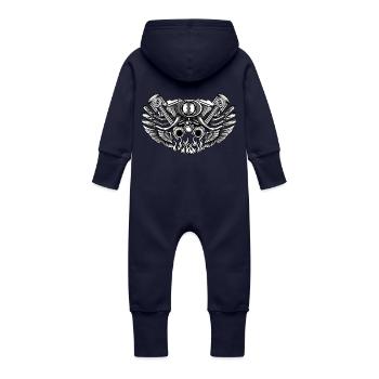 Moteur - Grenouillère à capuche bio en molleton Bébé - marine - Dos