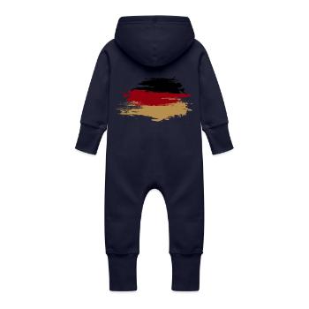 Drapeau Allemagne Style Vintage - Grenouillère à capuche bio en molleton Bébé - marine - Dos