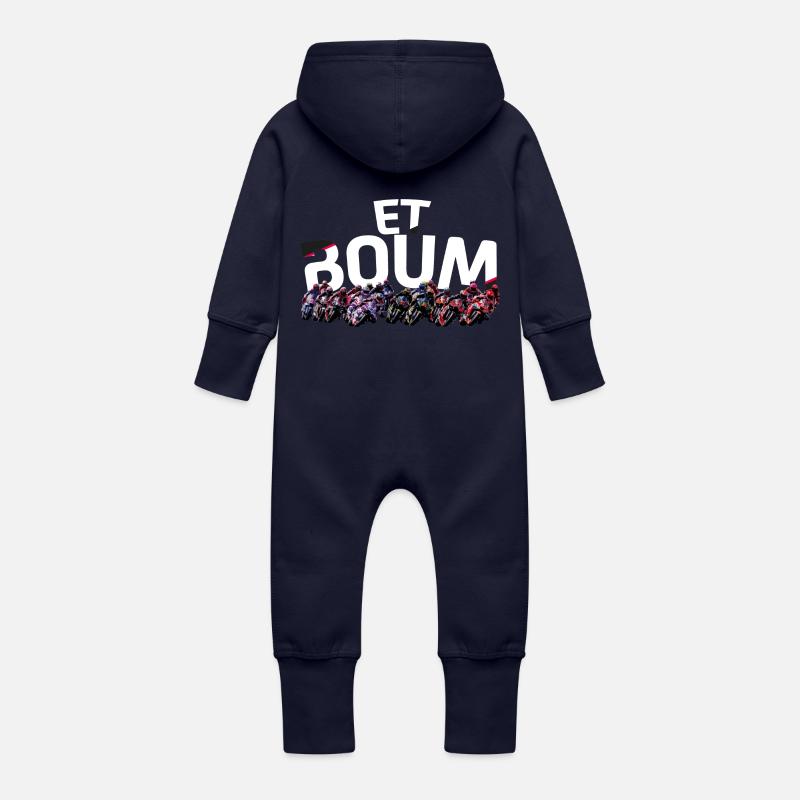 ET BOUM  - Grenouillère à capuche bio en molleton Bébé - marine