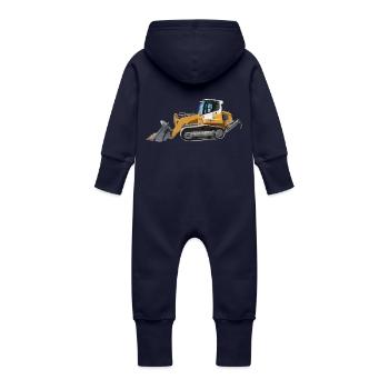 Chenille - Grenouillère à capuche bio en molleton Bébé - marine - Dos
