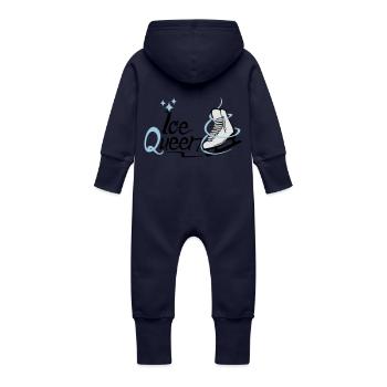 Ice queen - Baby Bio Sweat Overall mit Kapuze - Navy - Hinten
