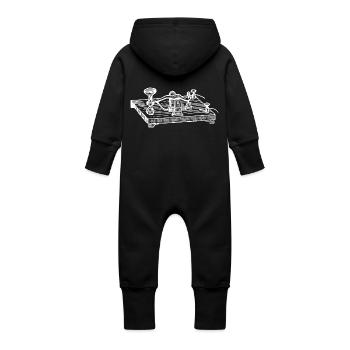Morse Morsen Morsegerät Morsecode - Baby Bio Sweat Overall mit Kapuze - Vanille-Milchshake - Hinten
