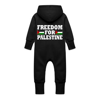 Freedom for palestine - Baby Organic Sweat Overalls With Hood - vanilla - Back