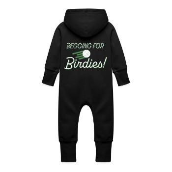 Mendier pour des birdies ! - Grenouillère à capuche bio en molleton Bébé - vanille - Dos