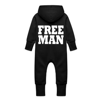 Free man t shirt homme libre - Grenouillère à capuche bio en molleton Bébé - vanille - Dos