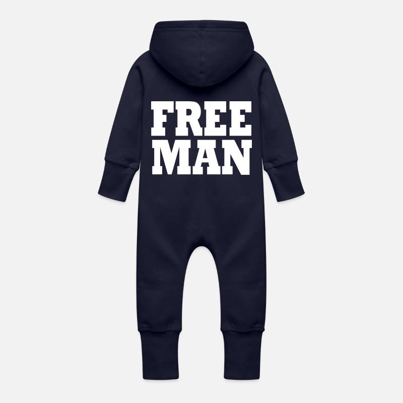 Free man t shirt homme libre - Grenouillère à capuche bio en molleton Bébé - marine