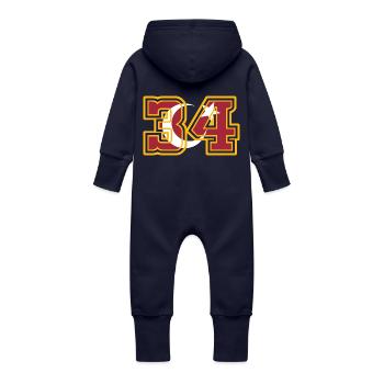 Istanbul - Baby Bio Sweat Overall mit Kapuze - Navy - Hinten