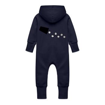 wuerfeln_2c - Baby Organic Sweat Overalls With Hood - navy - Back